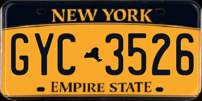 NY license plate GYC3526