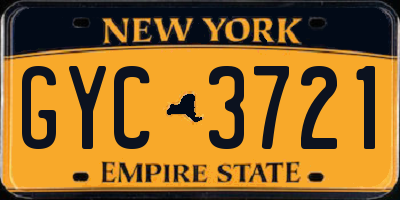 NY license plate GYC3721