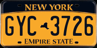 NY license plate GYC3726