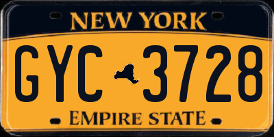 NY license plate GYC3728