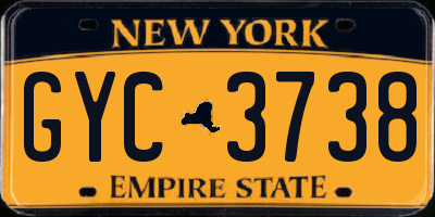 NY license plate GYC3738