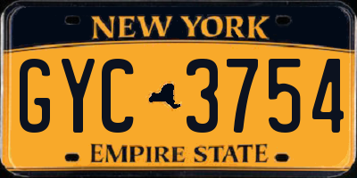 NY license plate GYC3754