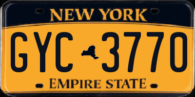 NY license plate GYC3770