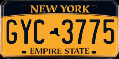 NY license plate GYC3775
