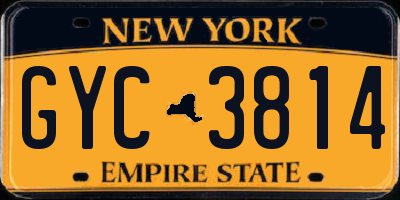 NY license plate GYC3814