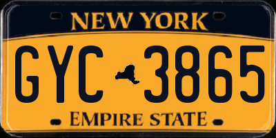 NY license plate GYC3865