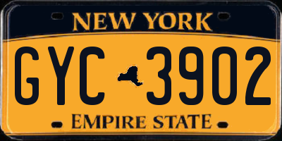 NY license plate GYC3902