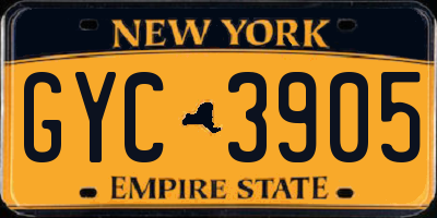 NY license plate GYC3905
