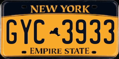 NY license plate GYC3933