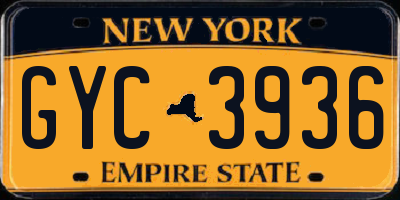 NY license plate GYC3936