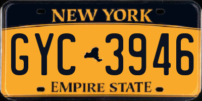 NY license plate GYC3946