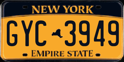 NY license plate GYC3949