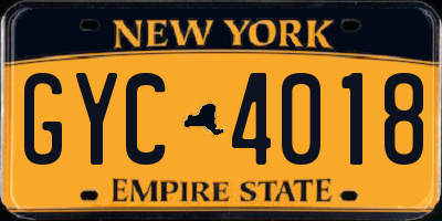 NY license plate GYC4018