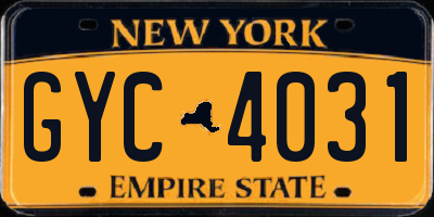 NY license plate GYC4031