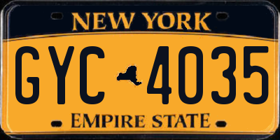 NY license plate GYC4035