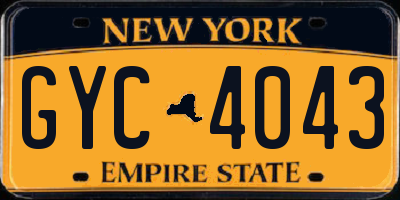 NY license plate GYC4043
