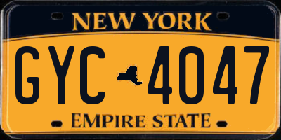NY license plate GYC4047