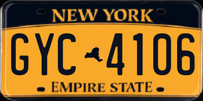 NY license plate GYC4106