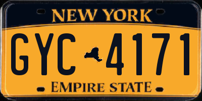NY license plate GYC4171