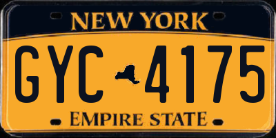 NY license plate GYC4175