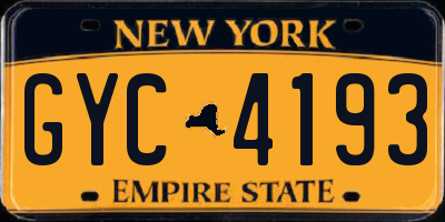 NY license plate GYC4193
