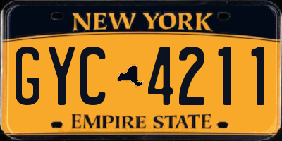NY license plate GYC4211