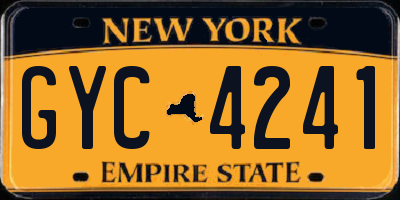 NY license plate GYC4241