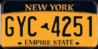 NY license plate GYC4251