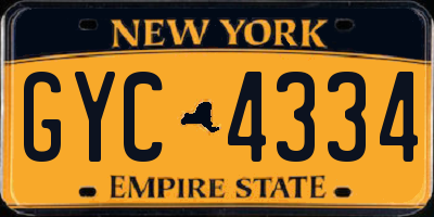 NY license plate GYC4334