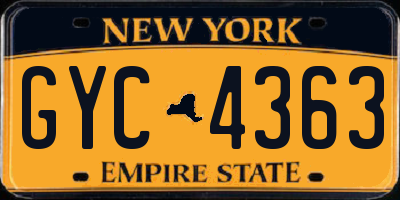 NY license plate GYC4363