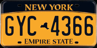 NY license plate GYC4366