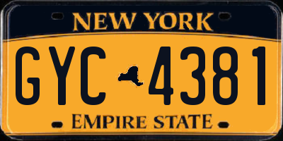 NY license plate GYC4381