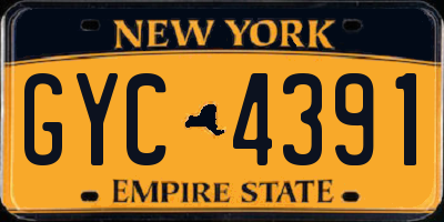 NY license plate GYC4391