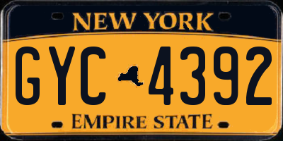 NY license plate GYC4392