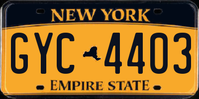 NY license plate GYC4403