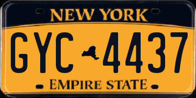 NY license plate GYC4437