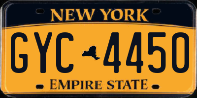 NY license plate GYC4450