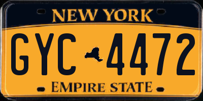 NY license plate GYC4472