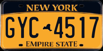 NY license plate GYC4517
