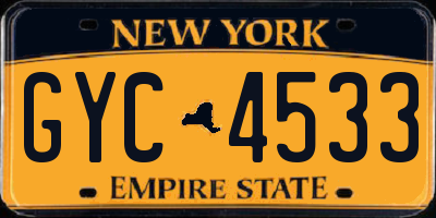 NY license plate GYC4533