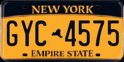 NY license plate GYC4575