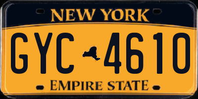 NY license plate GYC4610