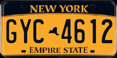 NY license plate GYC4612