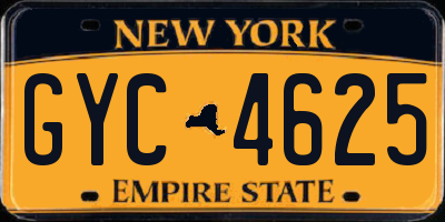 NY license plate GYC4625