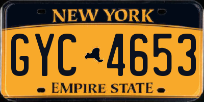 NY license plate GYC4653