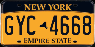 NY license plate GYC4668