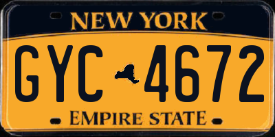 NY license plate GYC4672