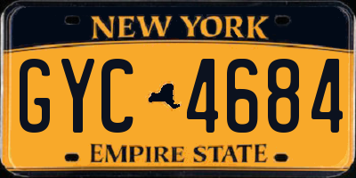 NY license plate GYC4684