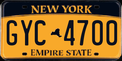 NY license plate GYC4700