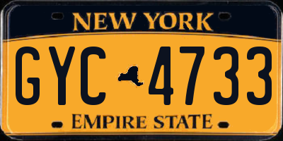 NY license plate GYC4733
